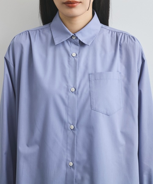 VIS（ビス）の「【洗える】プリーツスリーブフレアーシャツ（シャツ/ブラウス・レディース・ホワイト/グリーン系その他/サックスブルー/クリーム・FREE）」の9枚目の写真