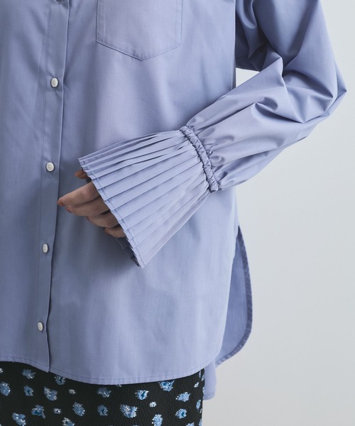 VIS（ビス）の「【洗える】プリーツスリーブフレアーシャツ（シャツ/ブラウス・レディース・ホワイト/グリーン系その他/サックスブルー/クリーム・FREE）」の12枚目の写真