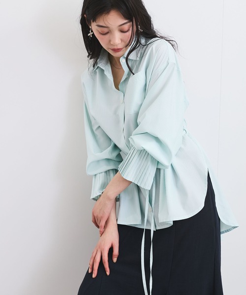VIS（ビス）の「【洗える】プリーツスリーブフレアーシャツ（シャツ/ブラウス・レディース・ホワイト/グリーン系その他/サックスブルー/クリーム・FREE）」の17枚目の写真