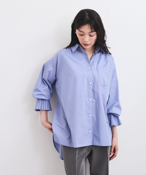 VIS（ビス）の「【洗える】プリーツスリーブフレアーシャツ（シャツ/ブラウス・レディース・ホワイト/グリーン系その他/サックスブルー/クリーム・FREE）」の22枚目の写真