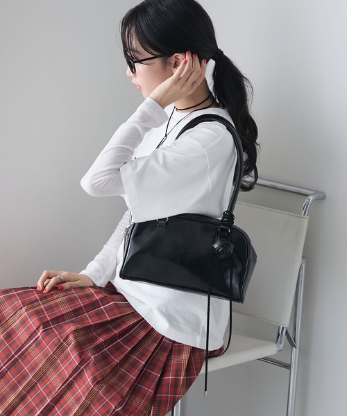 forksy.（フォルクシー）の「【forksy.】ローズチョーカー付き ミニボストンバッグ（ボストンバッグ・レディース・ブラック/ピンク/ホワイト・FREE）」の10枚目の写真