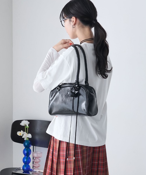 forksy.（フォルクシー）の「【forksy.】ローズチョーカー付き ミニボストンバッグ（ボストンバッグ・レディース・ブラック/ピンク/ホワイト・FREE）」の13枚目の写真