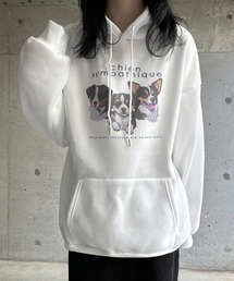 DOG英字プリントパーカー