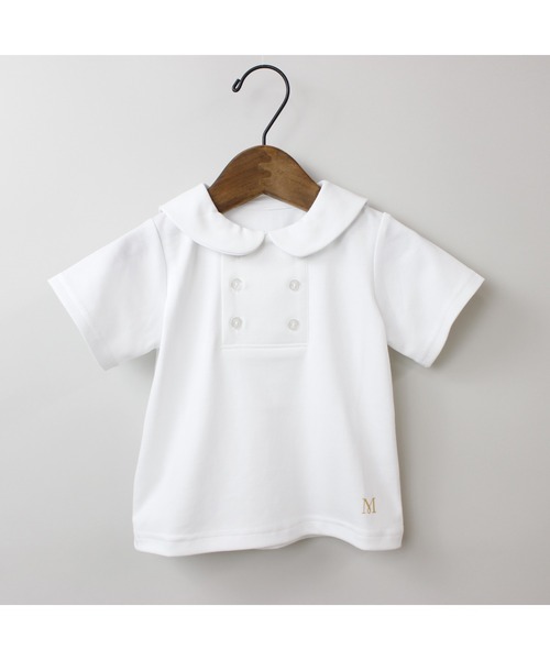 maarook（マルーク）の「綿100％◎スムースセーラー衿Ｔシャツ（Tシャツ/カットソー・キッズ・ホワイト・80ｃｍ/70cm/100cm/90cm/130cm/120cm/110cm）」の3枚目の写真