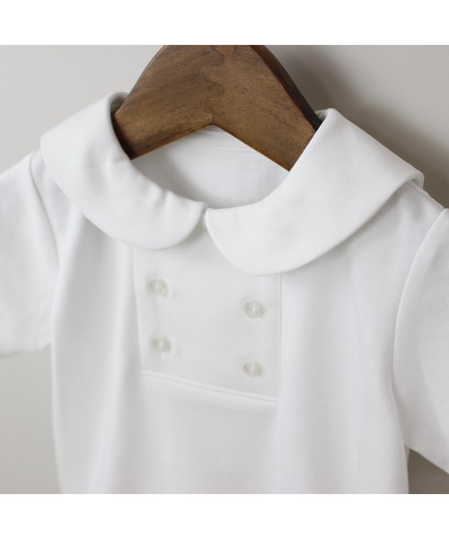 maarook（マルーク）の「綿100％◎スムースセーラー衿Ｔシャツ（Tシャツ/カットソー・キッズ・ホワイト・80ｃｍ/70cm/100cm/90cm/130cm/120cm/110cm）」の4枚目の写真