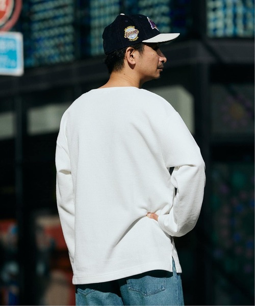JOURNAL STANDARD relume（ジャーナルスタンダード　レリューム）の「バックブラッシュ ワッフル クルーネック L/S（Tシャツ/カットソー・メンズ・グレー/ベージュ系その他/ホワイト・MEDIUM/SMALL/LARGE）」の21枚目の写真