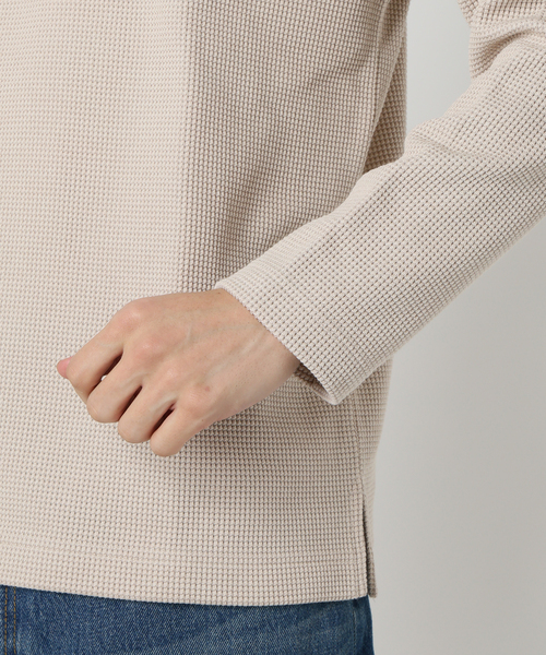 JOURNAL STANDARD relume（ジャーナルスタンダード　レリューム）の「バックブラッシュ ワッフル クルーネック L/S（Tシャツ/カットソー・メンズ・グレー/ベージュ系その他/ホワイト・MEDIUM/SMALL/LARGE）」の5枚目の写真