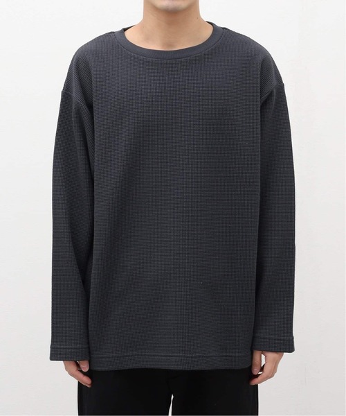 JOURNAL STANDARD relume（ジャーナルスタンダード　レリューム）の「バックブラッシュ ワッフル クルーネック L/S（Tシャツ/カットソー・メンズ・グレー/ベージュ系その他/ホワイト・MEDIUM/SMALL/LARGE）」の8枚目の写真