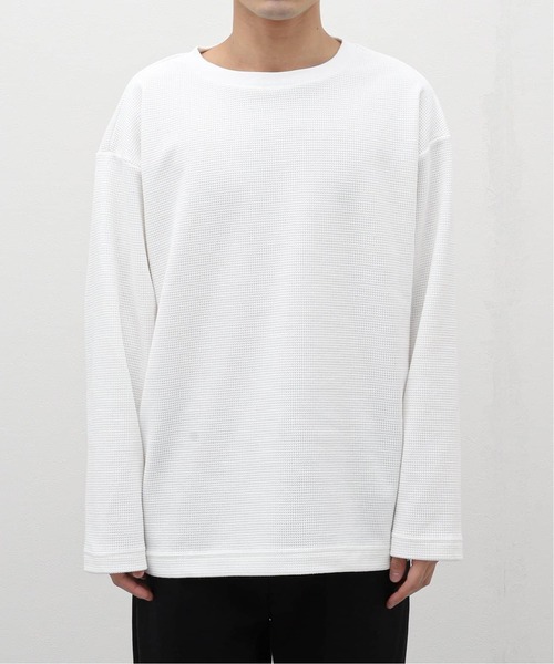 JOURNAL STANDARD relume（ジャーナルスタンダード　レリューム）の「バックブラッシュ ワッフル クルーネック L/S（Tシャツ/カットソー・メンズ・グレー/ベージュ系その他/ホワイト・MEDIUM/SMALL/LARGE）」の9枚目の写真