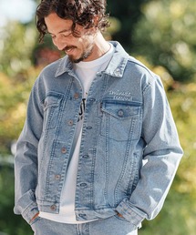 1minute 1second（ワンミニットワンセカンド）の「mj10530- Trucker jacket with aging treatment デニムジャケット（デニムジャケット）」