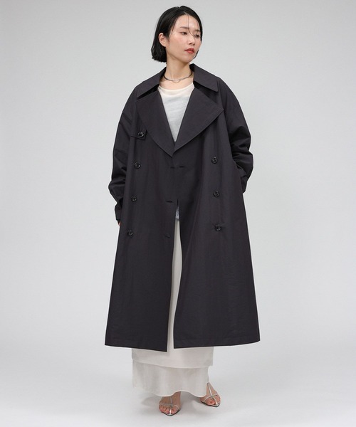 セール】コットンナイロンロングトレンチ（トレンチコート）｜BABYLONE