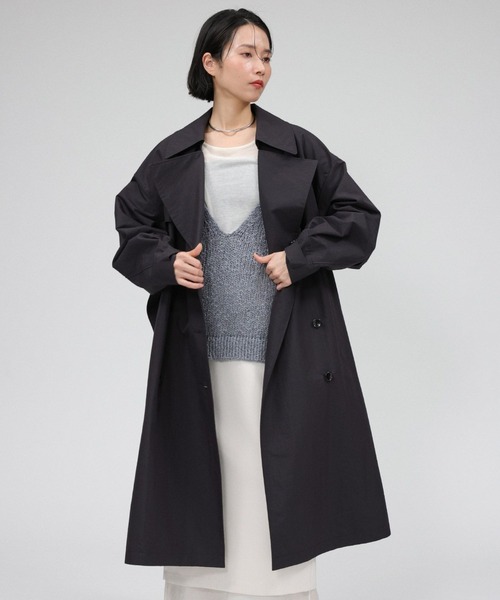 セール】コットンナイロンロングトレンチ（トレンチコート）｜BABYLONE