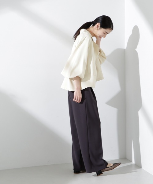 NANO universe(ナノユニバース)の「エアリーツイルショートコート(トレンチコート・レディース・ベージュ/オフホワイト・FREE)」の11枚目の写真