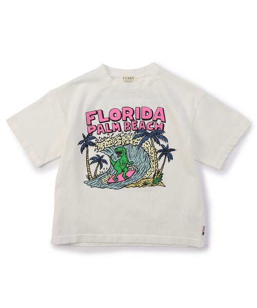 F.O.KIDS(エフオーキッズ)の「PALM BEACH POP DINO 半袖Tシャツ(Tシャツ/カットソー・キッズ・オフホワイト/ライム/ピンク・140/130/120/110/100/90/80)」の6枚目の写真
