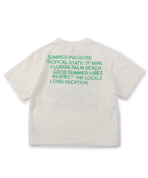 F.O.KIDS(エフオーキッズ)の「PALM BEACH POP DINO 半袖Tシャツ(Tシャツ/カットソー・キッズ・オフホワイト/ライム/ピンク・140/130/120/110/100/90/80)」の7枚目の写真