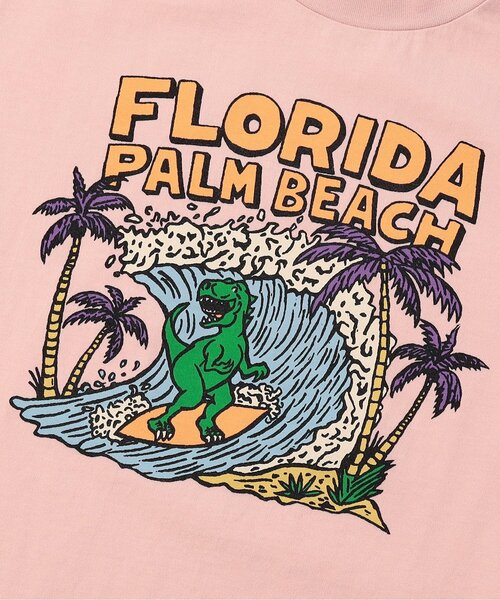 F.O.KIDS(エフオーキッズ)の「PALM BEACH POP DINO 半袖Tシャツ(Tシャツ/カットソー・キッズ・オフホワイト/ライム/ピンク・140/130/120/110/100/90/80)」の11枚目の写真