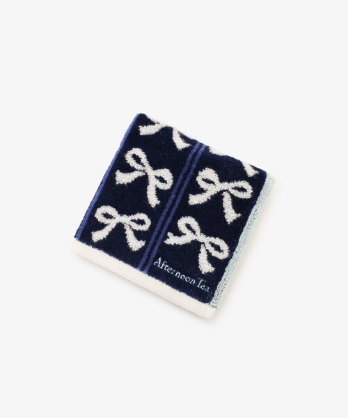 Afternoon Tea（アフタヌーンティー）の「リボンジャカードミニタオル（ハンカチ/ハンドタオル・レディース・アイボリー/ネイビー/ピンク・ONE SIZE）」の2枚目の写真