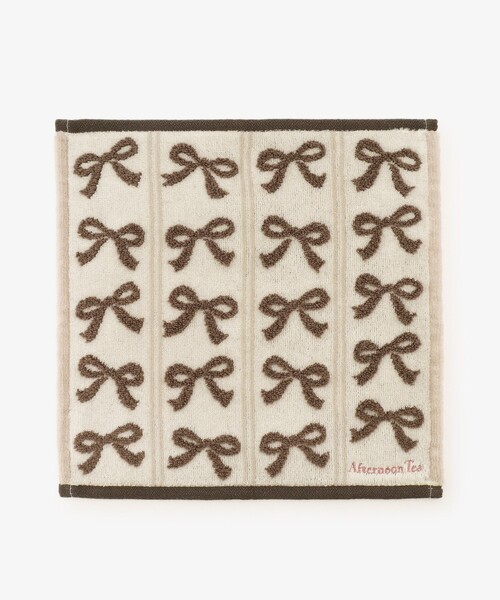 Afternoon Tea（アフタヌーンティー）の「リボンジャカードミニタオル（ハンカチ/ハンドタオル・レディース・アイボリー/ネイビー/ピンク・ONE SIZE）」の4枚目の写真