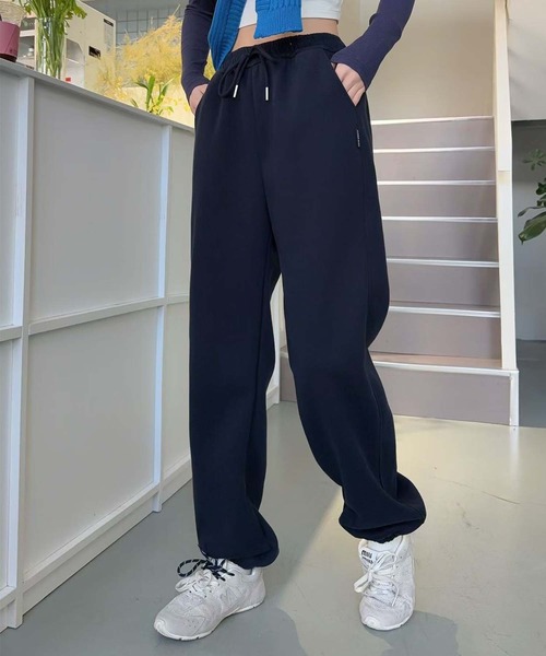 aimoha(アイモハ)の「ドローストリングカジュアルパンツ(スウェットパンツ・レディース・ネイビー/杢グレー/オフホワイト/ブラック・X-LARGE/LARGE/MEDIUM)」の1枚目の写真
