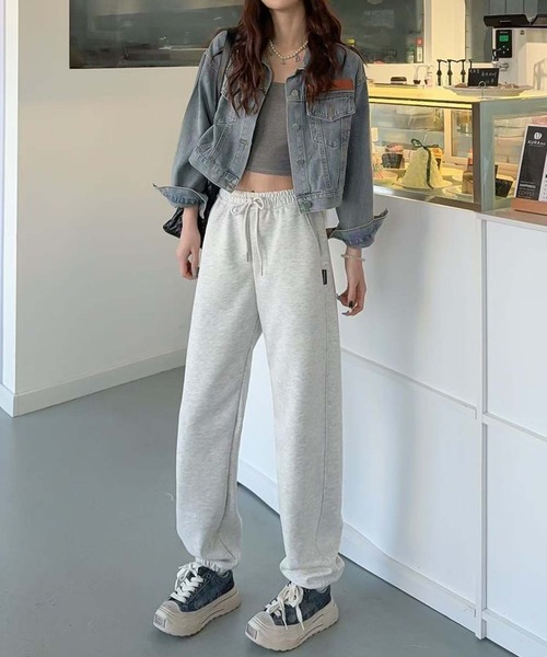 aimoha(アイモハ)の「ドローストリングカジュアルパンツ(スウェットパンツ・レディース・ネイビー/杢グレー/オフホワイト/ブラック・X-LARGE/LARGE/MEDIUM)」の6枚目の写真