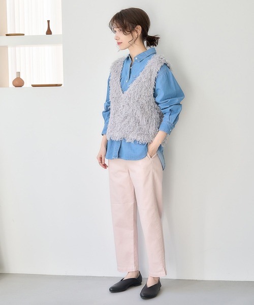 studio CLIP（スタディオクリップ）の「着丈選べるフリンジベスト（ベスト・レディース・グレー/ナチュラル/ベージュ・LARGE/MEDIUM）」の19枚目の写真