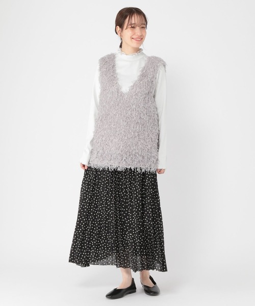 studio CLIP（スタディオクリップ）の「着丈選べるフリンジベスト（ベスト・レディース・グレー/ナチュラル/ベージュ・LARGE/MEDIUM）」の5枚目の写真