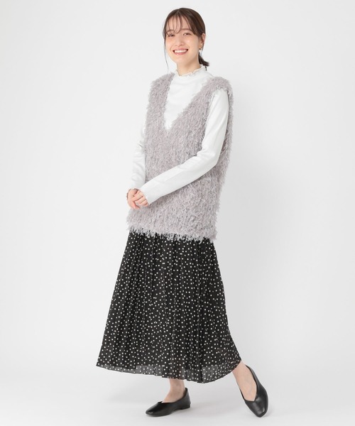 studio CLIP（スタディオクリップ）の「着丈選べるフリンジベスト（ベスト・レディース・グレー/ナチュラル/ベージュ・LARGE/MEDIUM）」の6枚目の写真