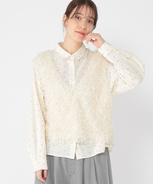 studio CLIP（スタディオクリップ）の「着丈選べるフリンジベスト（ベスト・レディース・グレー/ナチュラル/ベージュ・LARGE/MEDIUM）」の16枚目の写真