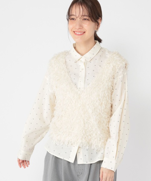 studio CLIP（スタディオクリップ）の「着丈選べるフリンジベスト（ベスト・レディース・グレー/ナチュラル/ベージュ・LARGE/MEDIUM）」の17枚目の写真