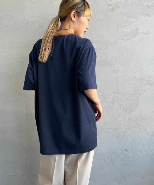 TOWNCRAFT（タウンクラフト）の「[TOWN CRAFT/タウンクラフト・THE FOX/ザフォックス] 別注 ワンポイントロゴワッペン リンガーTシャツ（Tシャツ/カットソー・レディース・ベージュ/ブラック/チャコール/オフホワイト/ライトグレー/ネイビー・L/M/S/XS）」の15枚目の写真