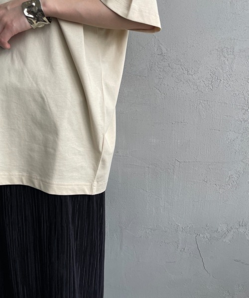 TOWNCRAFT（タウンクラフト）の「[TOWN CRAFT/タウンクラフト・THE FOX/ザフォックス] 別注 ワンポイントロゴワッペン リンガーTシャツ（Tシャツ/カットソー・レディース・ベージュ/ブラック/チャコール/オフホワイト/ライトグレー/ネイビー・L/M/S/XS）」の7枚目の写真