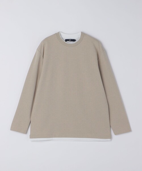 SHIPS Colors(シップス カラーズ)の「SHIPS Colors:フェイクレイヤード ロンT(Tシャツ/カットソー・メンズ・ベージュ/ネイビー/グレー・MEDIUM/LARGE/X-LARGE)」の2枚目の写真
