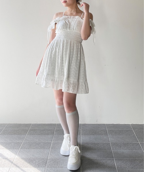one way 2way肩リボンミニワンピース 2way肩リボンミニワンピース – PARK by one way（パークバイ