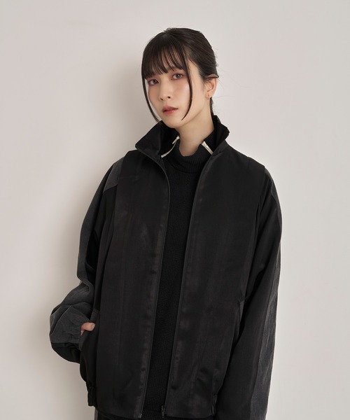 Nora Lily(ノラリリー)の「【Nora Lily】Denim x Nylon Combination Track Jacket(テーラードジャケット・メンズ・ブラック系その他/ブラウン系その他/グレー系その他・FREE)」の1枚目の写真