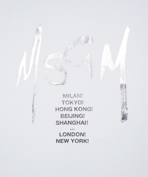 MSGM（エムエスジーエム）の「【NEW】MSGM WORLD CITY ロゴTシャツ【Japan Exclusive/FOIL PRINT】（Tシャツ/カットソー・メンズ・ブラック×シルバー/ホワイト×シルバー・M/S/XS/XL/L）」の4枚目の写真