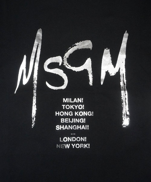 MSGM（エムエスジーエム）の「【NEW】MSGM WORLD CITY ロゴTシャツ【Japan Exclusive/FOIL PRINT】（Tシャツ/カットソー・メンズ・ブラック×シルバー/ホワイト×シルバー・M/S/XS/XL/L）」の6枚目の写真