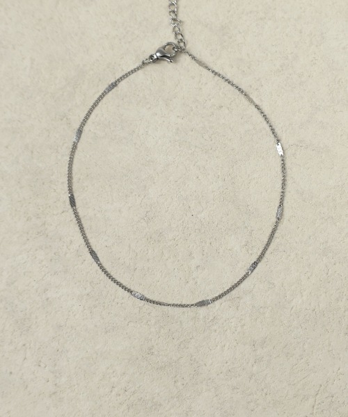 CEMONEMO（セモネモ）の「【金属アレルギー対応】 ステーションチェーン アンクレット / サージカルステンレス316L（アンクレット・レディース・シルバー/ゴールド・FREE）」の3枚目の写真