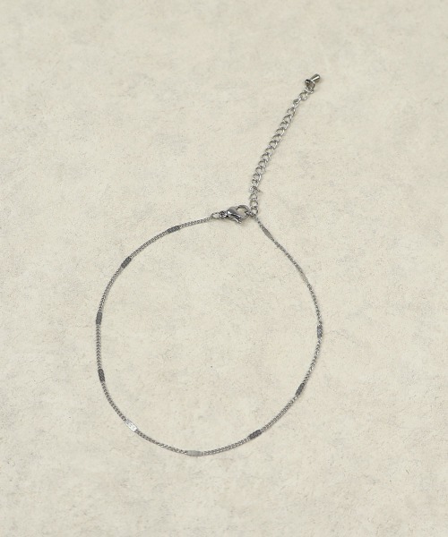 CEMONEMO（セモネモ）の「【金属アレルギー対応】 ステーションチェーン アンクレット / サージカルステンレス316L（アンクレット・レディース・シルバー/ゴールド・FREE）」の4枚目の写真