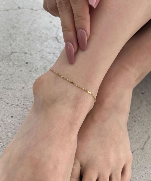 CEMONEMO（セモネモ）の「【金属アレルギー対応】 ステーションチェーン アンクレット / サージカルステンレス316L（アンクレット・レディース・シルバー/ゴールド・FREE）」の7枚目の写真