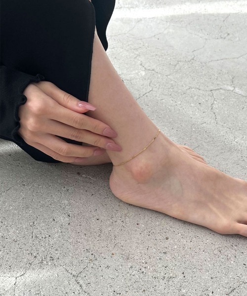 CEMONEMO（セモネモ）の「【金属アレルギー対応】 ステーションチェーン アンクレット / サージカルステンレス316L（アンクレット・レディース・シルバー/ゴールド・FREE）」の8枚目の写真