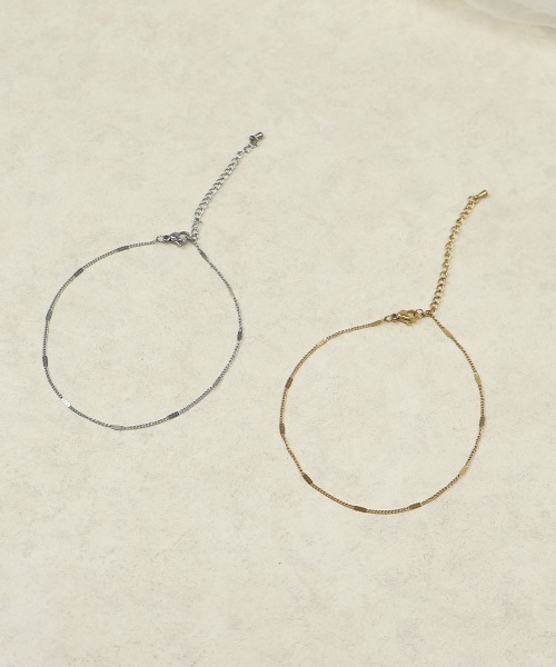 CEMONEMO（セモネモ）の「【金属アレルギー対応】 ステーションチェーン アンクレット / サージカルステンレス316L（アンクレット・レディース・シルバー/ゴールド・FREE）」の19枚目の写真