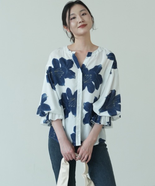 【MUCENT】アベラカラー ボタン付きノースリーブ★大人気★ セール】一枚で夏服コーデが完成！ふんわり軽やかバルーン