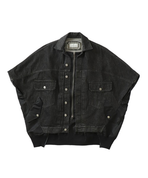 STUMBLY MA-1ジャケット ホワイト デニム ナイロン STUMBLY MA-1