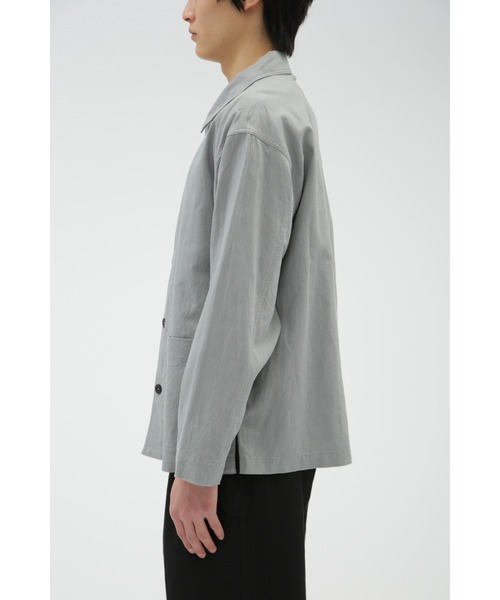 MHL.（エムエイチエル）の「COTTON HEMP OXFORD（シャツ/ブラウス・メンズ・ネイビー/グレー系その他2・LARGE/MEDIUM/SMALL）」の4枚目の写真