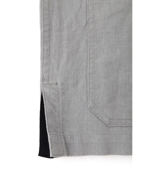 MHL.（エムエイチエル）の「COTTON HEMP OXFORD（シャツ/ブラウス・メンズ・ネイビー/グレー系その他2・LARGE/MEDIUM/SMALL）」の7枚目の写真