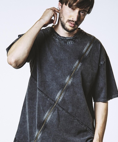 NO ID.(ノーアイディ)の「【NO ID.】Multi Seam Zip Big T-Shirt / マルチ シーム ジップ ビッグ Tシャツ(Tシャツ/カットソー・メンズ・グレー/ブラック/ホワイト・ONE SIZE)」の3枚目の写真