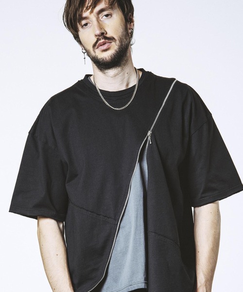 NO ID.(ノーアイディ)の「【NO ID.】Multi Seam Zip Big T-Shirt / マルチ シーム ジップ ビッグ Tシャツ(Tシャツ/カットソー・メンズ・グレー/ブラック/ホワイト・ONE SIZE)」の1枚目の写真