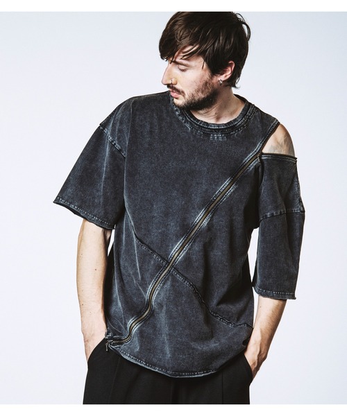 NO ID.(ノーアイディ)の「【NO ID.】Multi Seam Zip Big T-Shirt / マルチ シーム ジップ ビッグ Tシャツ(Tシャツ/カットソー・メンズ・グレー/ブラック/ホワイト・ONE SIZE)」の6枚目の写真