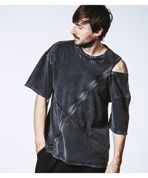 NO ID.(ノーアイディ)の「【NO ID.】Multi Seam Zip Big T-Shirt / マルチ シーム ジップ ビッグ Tシャツ(Tシャツ/カットソー・メンズ・グレー/ブラック/ホワイト・ONE SIZE)」の4枚目の写真