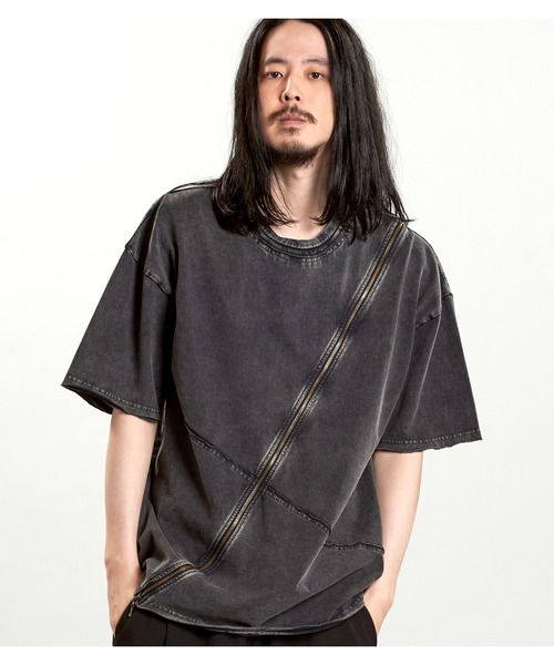 NO ID.(ノーアイディ)の「【NO ID.】Multi Seam Zip Big T-Shirt / マルチ シーム ジップ ビッグ Tシャツ(Tシャツ/カットソー・メンズ・グレー/ブラック/ホワイト・ONE SIZE)」の14枚目の写真